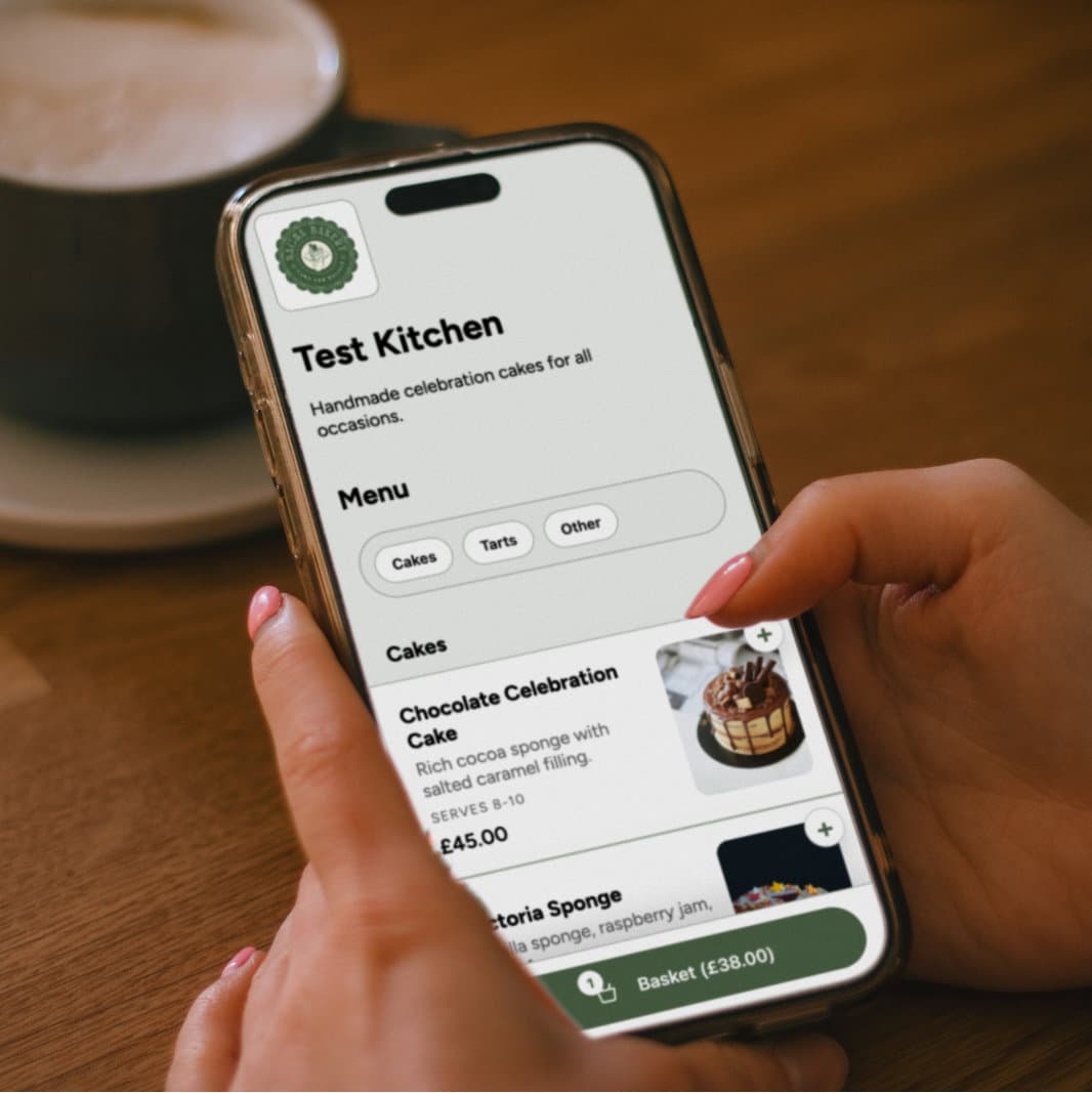 Customer ordering from OrderFor on mobile